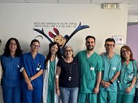 Teresa (al centro) con il team dei sanitari