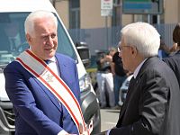L'arrivo del presidente Mattarella, accolto dal governatore Giani