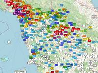 Il bilancio dei cumulati alle una della notte mappa