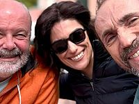 Il regista Manfredonia, Anna Valle e Sergio Albelli