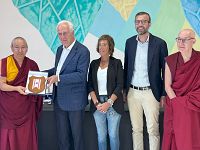 La presentazione del progetto per il monastero buddhista, con i presidenti Giani e Mazzeo e la sindaca di Santa Luce