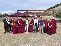 La presentazione del progetto per il monastero buddhista, al centro il presidente Giani
