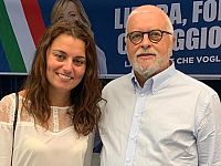 Susanna Ceccardi con Ruggero Barbetti candidato nella circoscrizione di Livorno