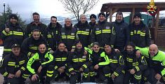 I vigili del fuoco pisani rientrano dall'Abruzzo