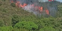 Incendio di vegetazione, fuoco vicino alle case