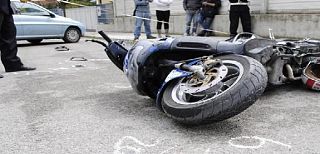 scooter incidentato a terra