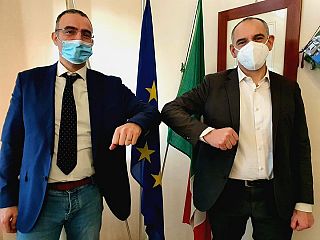 Alessio Ciacci col sindaco Menesini