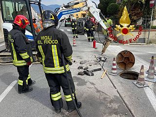 L'intervento dei vigili del fuoco