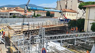 I lavori al Ponte al Pino a Firenze