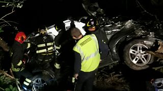 L'auto dell'incidente - foto Vigili del fuoco