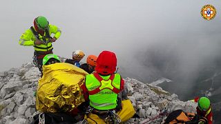 recupero di persona da parte del soccorso alpino
