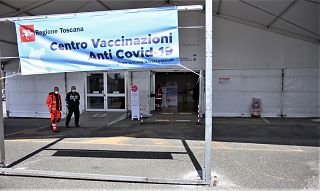 Il centro vaccinale di Pontedera