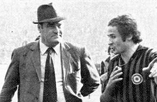 Luciano Chiarugi con Nereo Rocco ai tempi del Milan