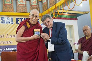 Il fondatore del progetto Giacomin col Dalai Lama