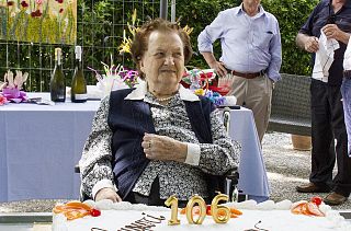 Nonna Lucia pochi mesi fa, per il 106esimo compleanno