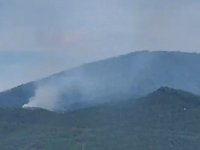L'incendio sul Monte Serra