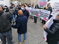 Gli ambulanti in protesta a Pistoia 1 (foto da Fb)