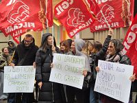 Il presidio dei lavoratori