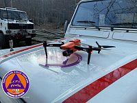 I mezzi della protezione civile di Pescia col drone