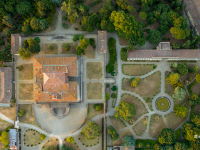 La veduta aerea della Villa Medicea di Poggio a Caiano