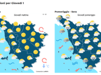 Le previsioni meteo del consorzio Lamma per giovedì 1 Gennaio 2026