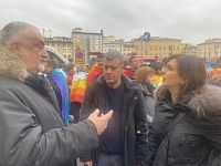 Alla manifestazione anche Laura Boldrini, qui con Rossano Rossi