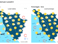Le previsioni meteo del consorzio Lamma per lunedì 8 Dicembre