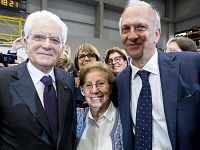 Il Presidente della Repubblica Sergio Mattarella in occasione della cerimonia di apertura dell’anno scolastico 2018-2019, con il Ministro dell’Istruzione Marco Bussetti e la sua insegnante