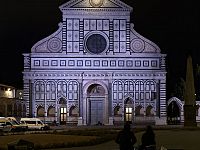 La nuova illuminazione sulla facciata di Santa Maria Novella
