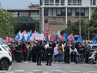 Il presidio dei lavoratori