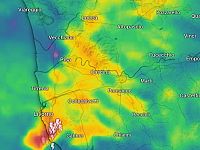 Il fronte temporalesco alle 12,10