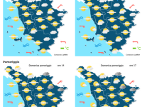 Le previsioni meteo del consorzio Lamma per domenica 18 Gennaio mappa