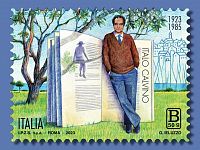 Il francobollo emesso per il centenario della nascita di Italo Calvino