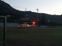 L'atterraggio dell'elicottero Pegaso per i soccorsi