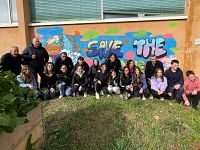 Il murale Save the Planet realizzato a Barberino Tavarnelle dagli studenti con Ypsilon