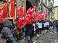 Il presidio dei lavoratori