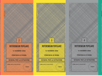 Le 5 schede di colore diverso per i 5 referendum del 12 Giugno