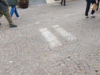 I sampietrini in corso Matteotti