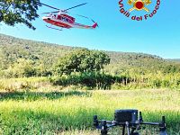 Elicottero e droni per ricercare il disperso
