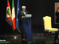 Il presidente Mattarella durante la sua lectio magistralis
