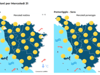 Le previsioni meteo del consorzio Lamma per mercoledì 31 Dicembre 2025