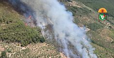 Incendio sul Monte Pisano, dieci ettari in fumo