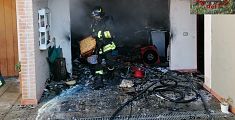 Incendio in un garage, salvato un ragazzo