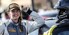 Corinne sul podio del campionato Rally Junior