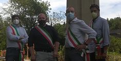 I sindaci Roberto Ciappi, Alessio Calamandrei, Paolo Sottani e David Baroncelli 