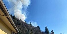 Bosco in fiamme, il fuoco vicino alle case