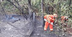 Vegetazione in fiamme minaccia una casa