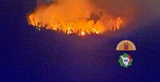 Incendio infuria nei boschi del Monte Alto