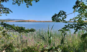 L'assessore Barontini al lago di Santa Luce