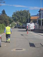 Fuga di gas durante i lavori per la fibra